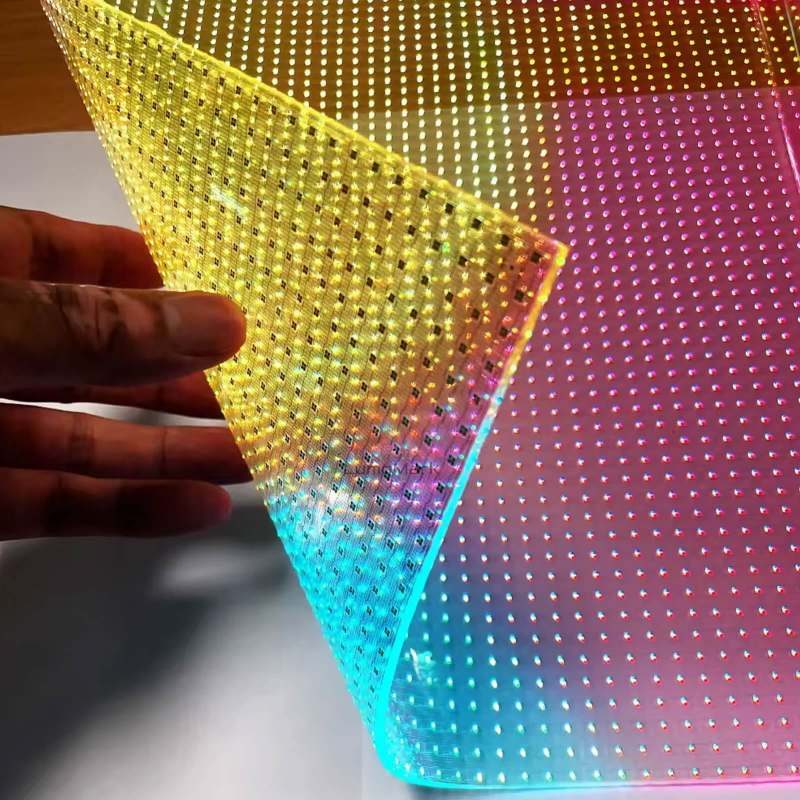 P5 Indoor Flexible LED film Moduler Size 1000 x 320mm Self-adhesive For Shop Window