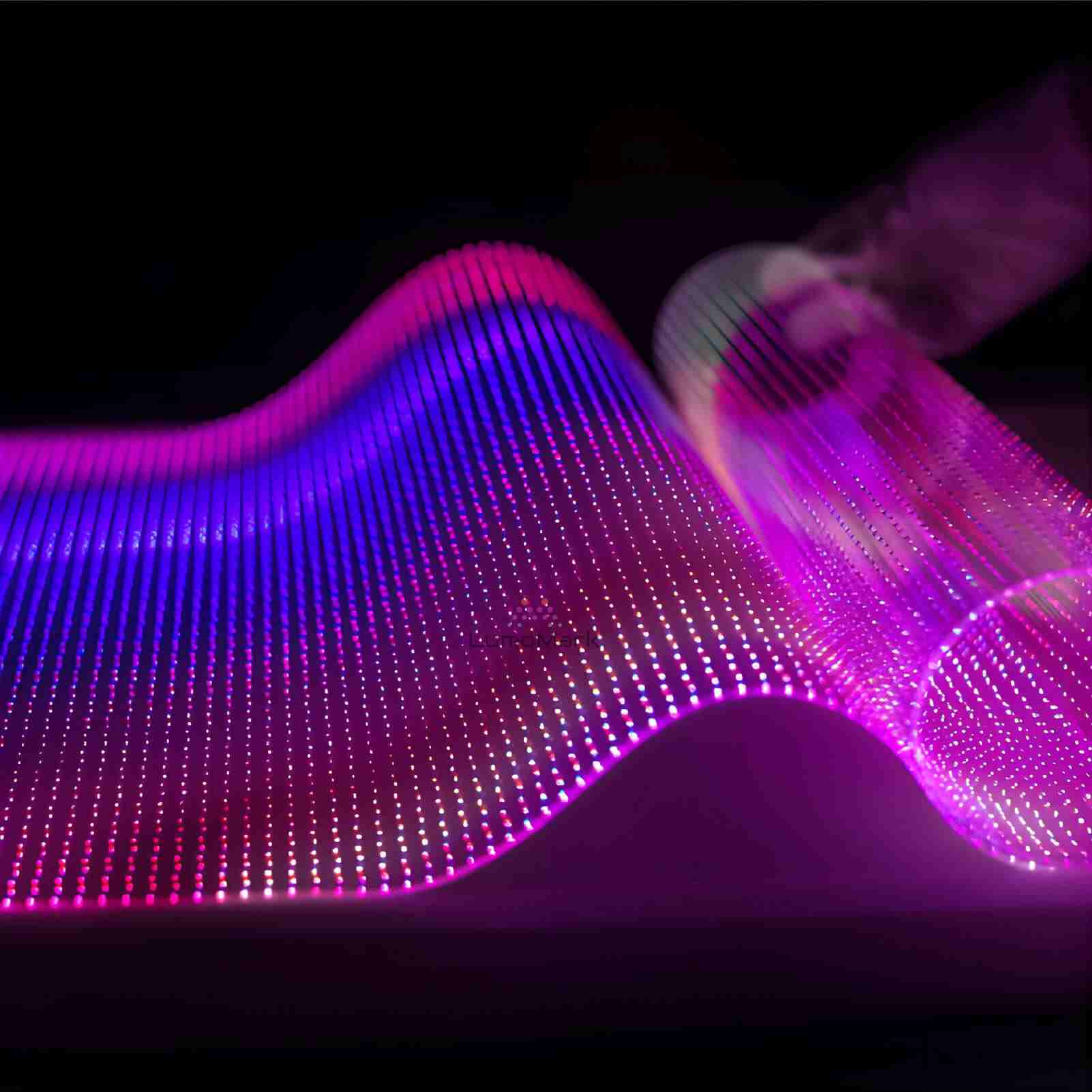 P8 High Transparency Indoor Flexible LED film Display Unit Size 1000 x 400mm Self-adhesive on Glass and Window
