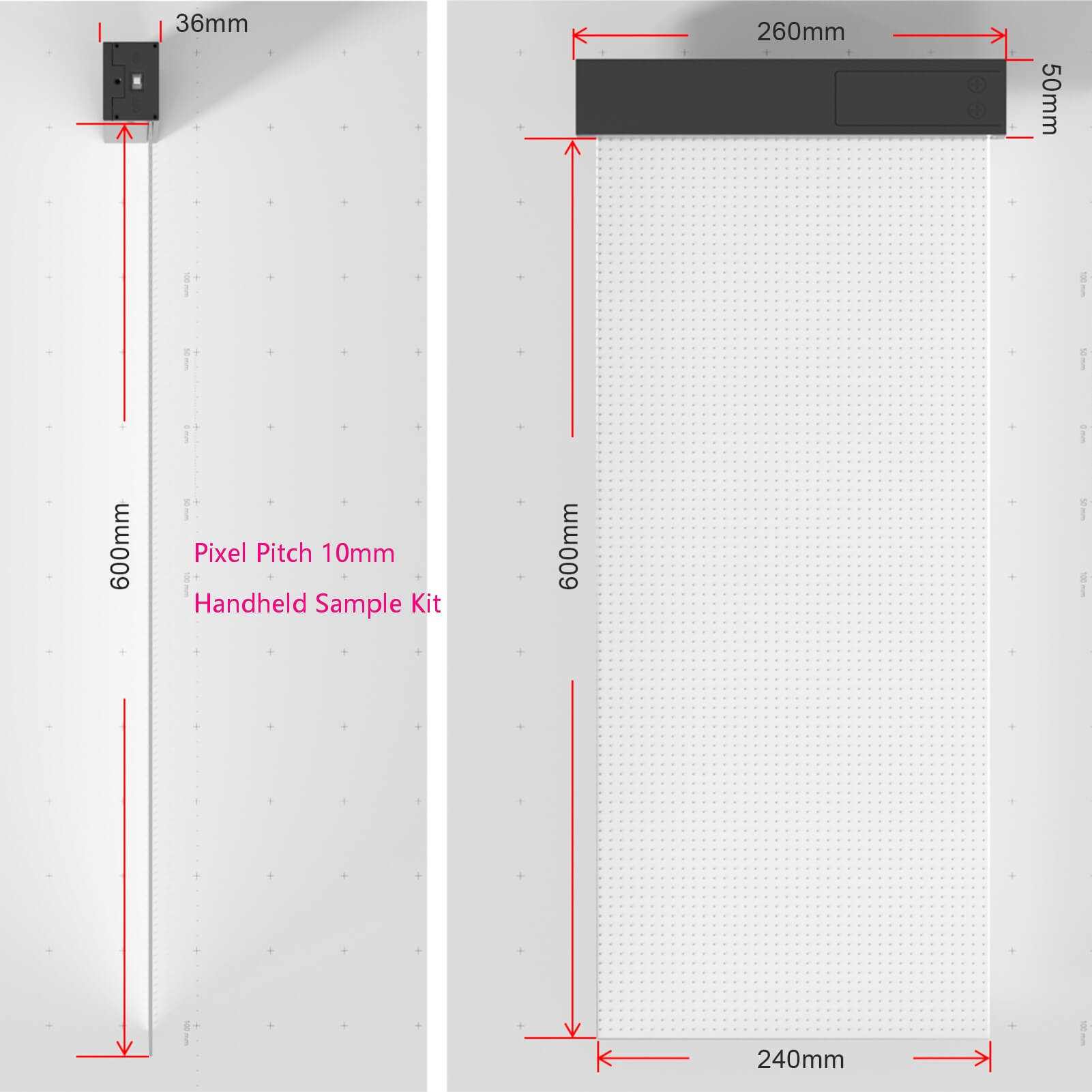 Indoor Flexible Adhesive LED film Display Handheld Sample Kit Demo Testing For Customized Project
