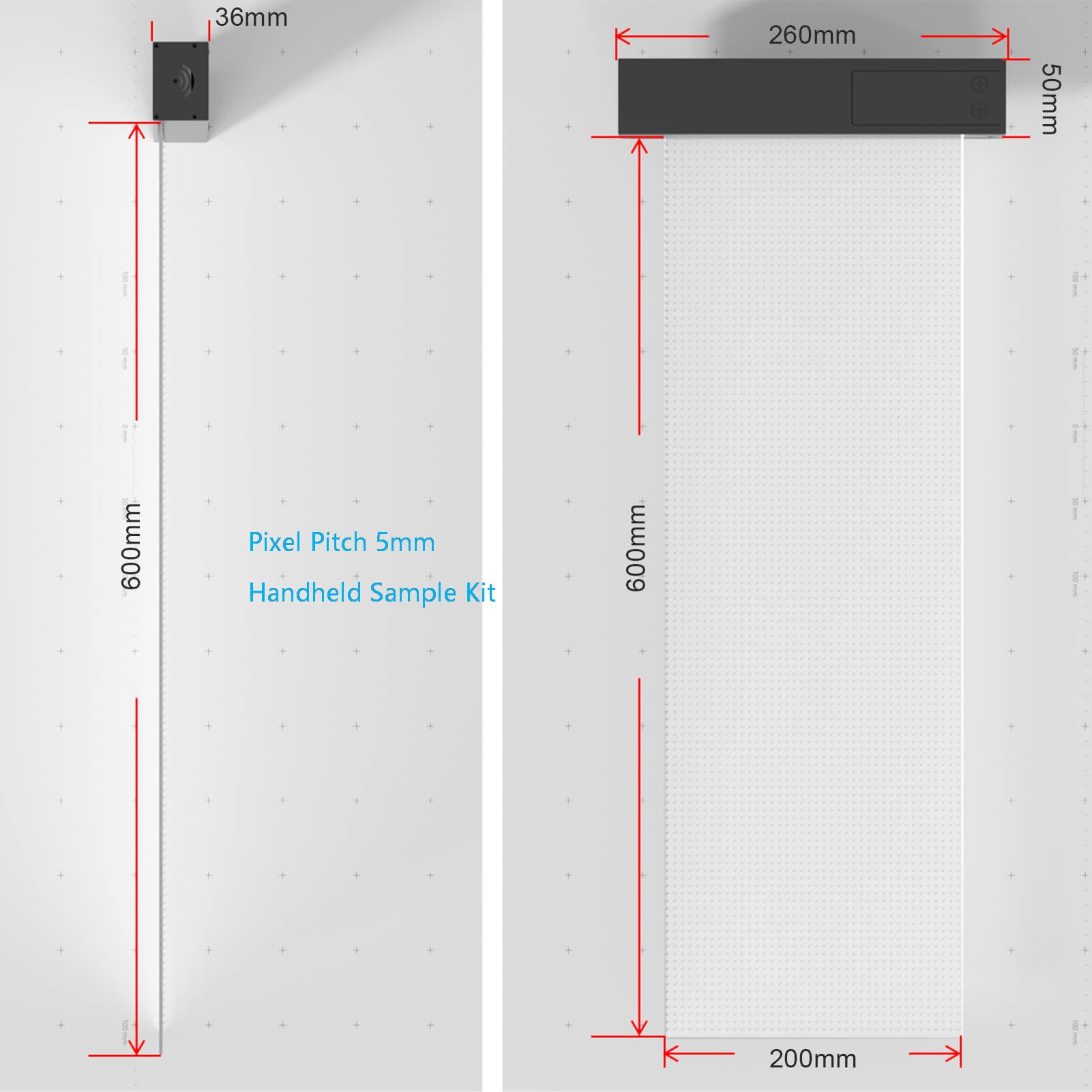 Indoor Flexible Adhesive LED film Display Handheld Sample Kit Demo Testing For Customized Project