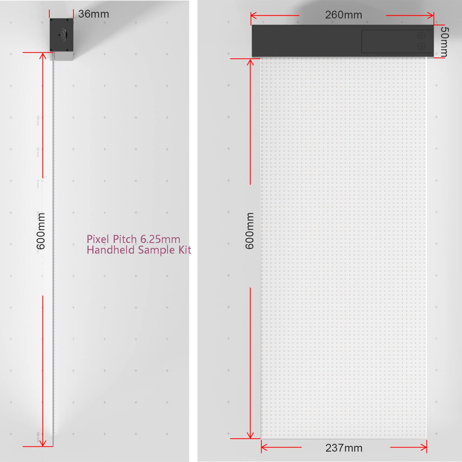Indoor Flexible Adhesive LED film Display Handheld Sample Kit Demo Testing For Customized Project