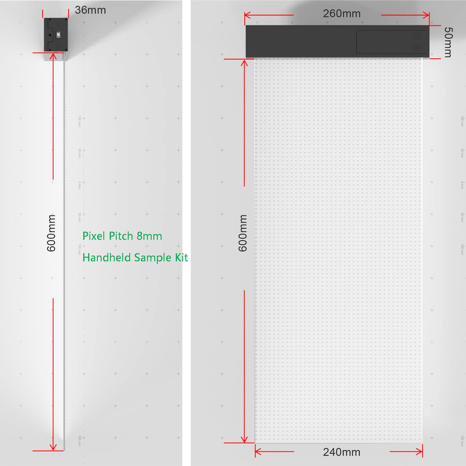 Indoor Flexible Adhesive LED film Display Handheld Sample Kit Demo Testing For Customized Project
