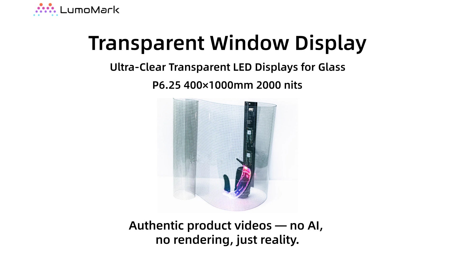 P6.25 Transparent Window Display Demo | 91% High-Transparency LED Film for Glass | LumoMark