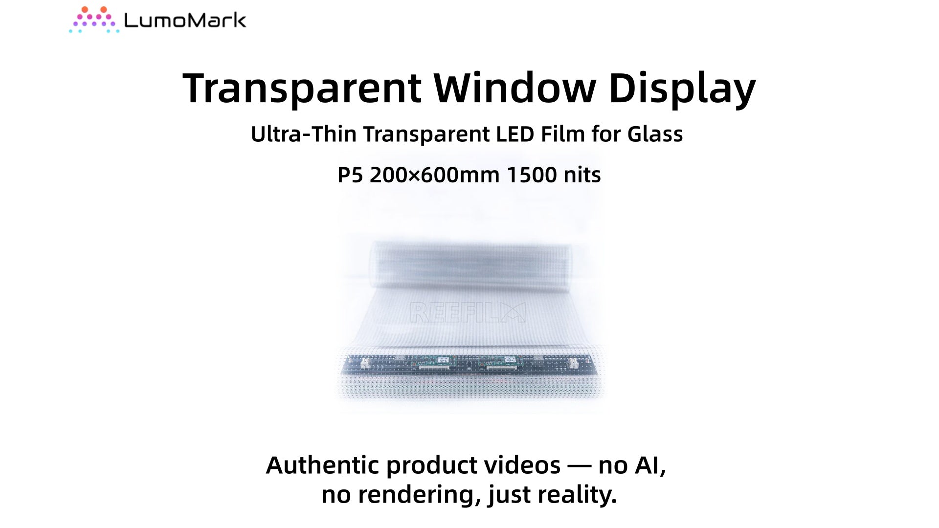 P5 Transparent Window Display Demo | 1500nits Adhesive LED Film for Storefront Glass | LumoMark