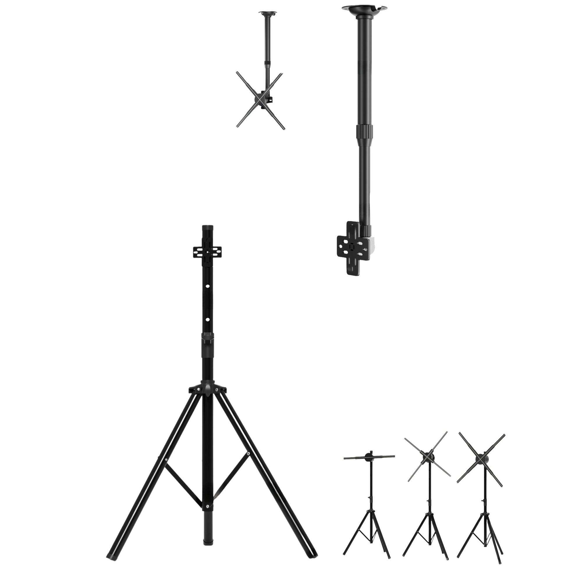 3D-F Series Stand & Mount Options for 3D Hologram Fan | Floor Stand / Ceiling Mount (No Housing) | Compatible with F Series ≤100cm(39.4inch) | Black Finish
