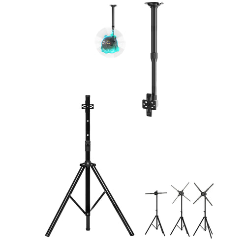 3D-F Series Stand & Mount Options for 3D Hologram Fan | Floor Stand / Ceiling Mount (No Housing) | Compatible with F Series ≤100cm(39.4inch) | Black Finish