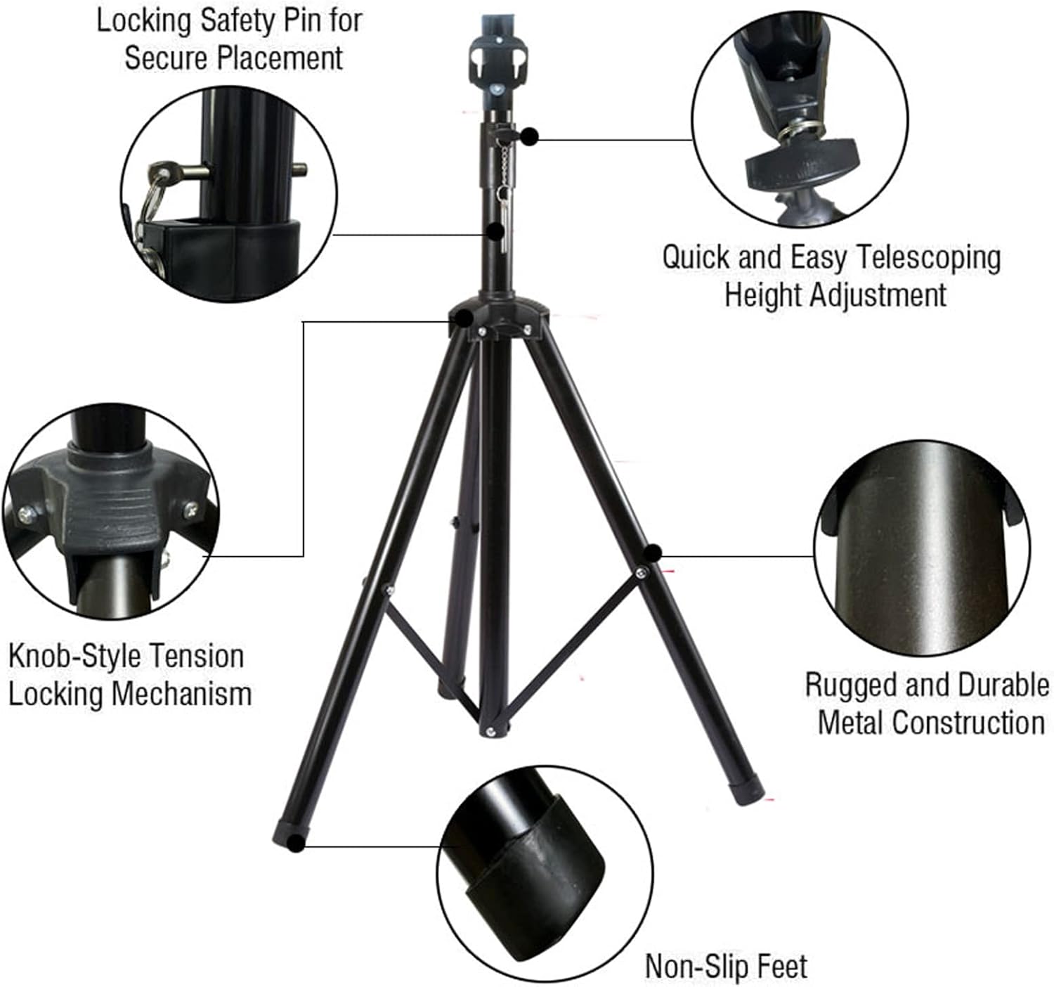 3D-F Series Stand & Mount Options for 3D Hologram Fan | Floor Stand / Ceiling Mount (No Housing) | Compatible with F Series ≤100cm(39.4inch) | Black Finish