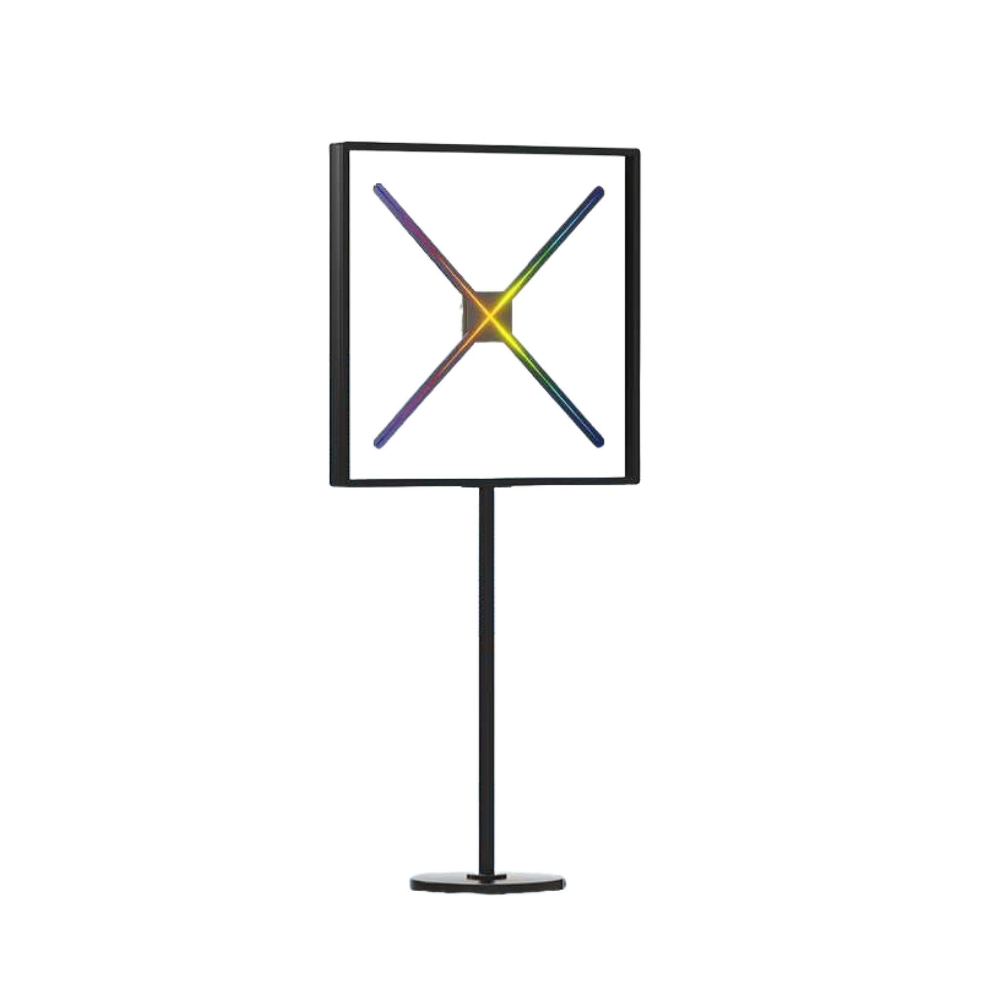 3D-F Series Floor Stand with Square Protective Housing | Compatible with F Series ≤80cm 3D Hologram Fans | Enclosed Safety Design