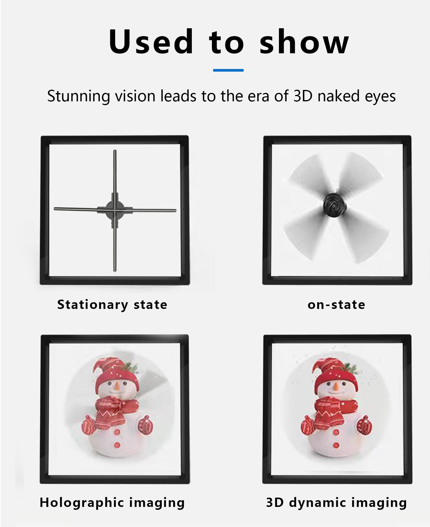 3D-F Series Ceiling Mount with Square Protective Housing | Compatible with F Series ≤80cm 3D Hologram Fans | Enclosed Safety Design