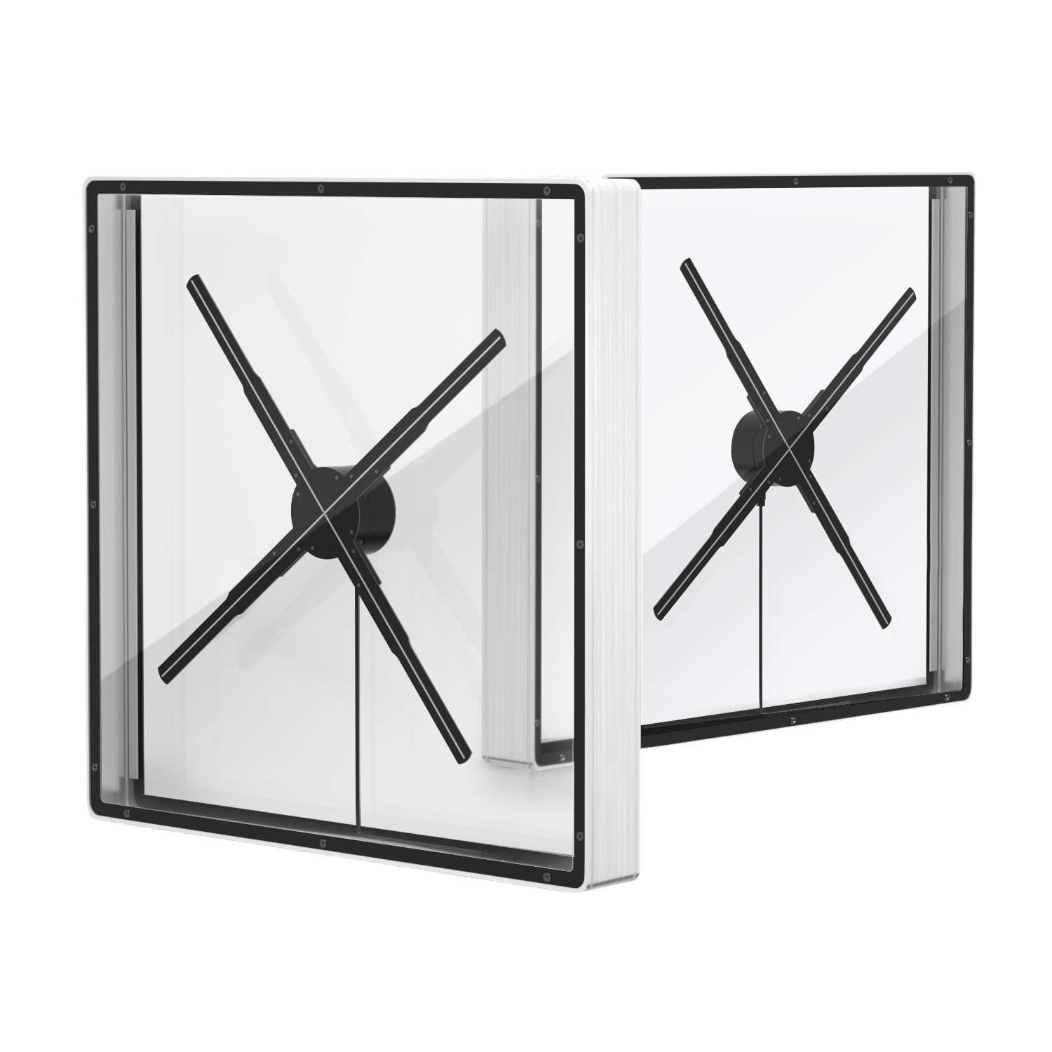 3D-F Series Floor Stand with Square Protective Housing | Compatible with F Series ≤80cm 3D Hologram Fans | Enclosed Safety Design