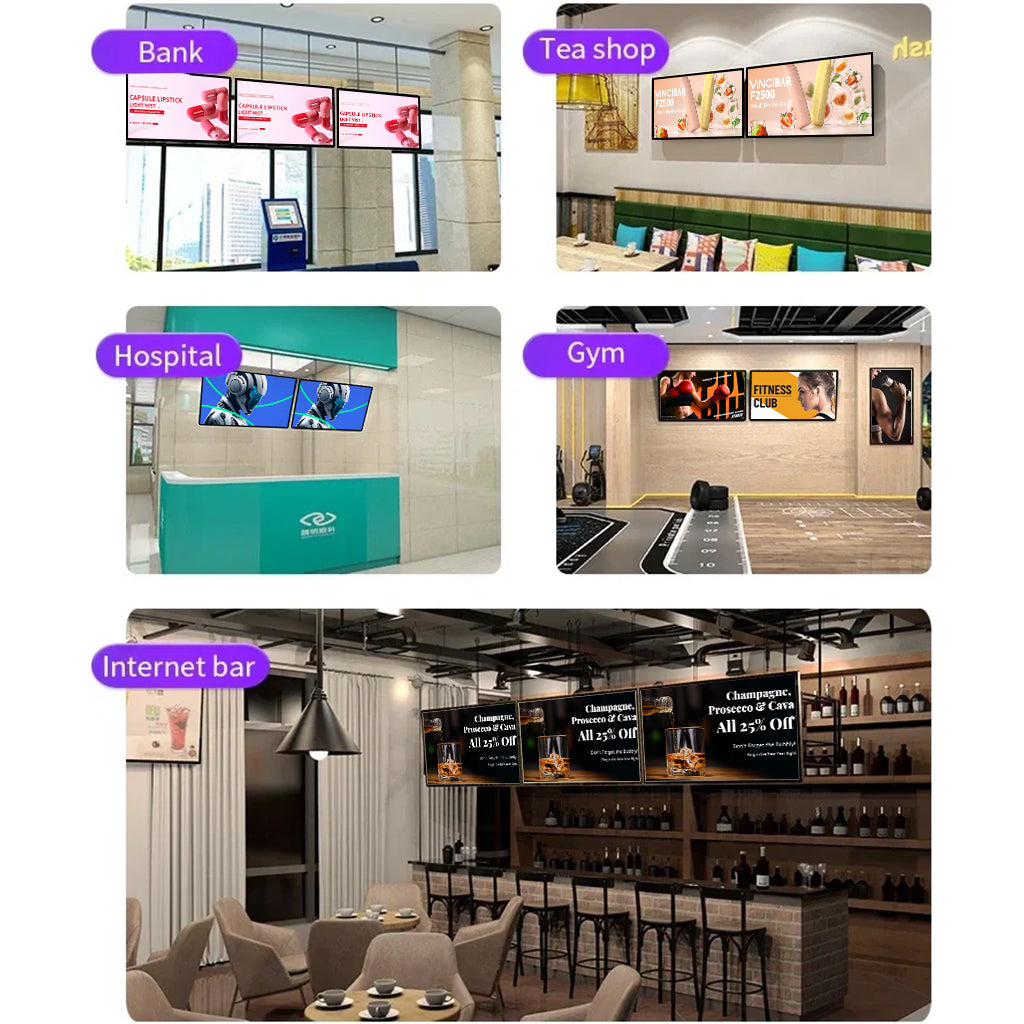 65" Indoor Wall-Mount LCD Digital Poster | Android RK3568 2GB+16GB | Non-Touch / Infrared / Capacitive Touch | CMS Software | VESA Mount