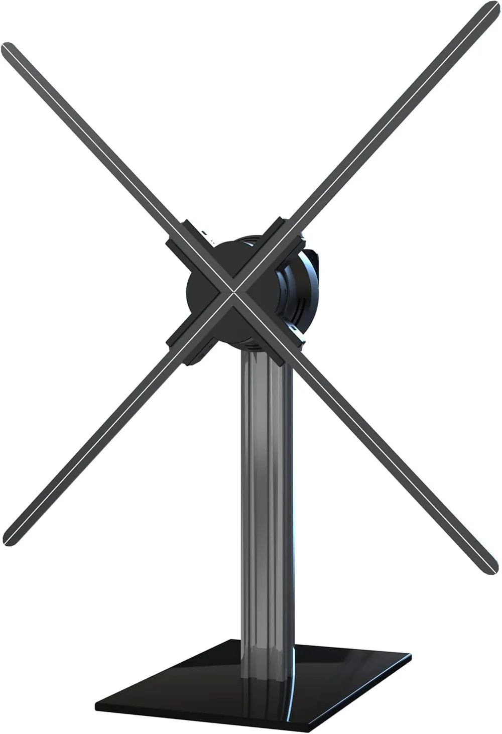 FLA Series Medium Size 52cm to 64cm (20.5–25.2 inch) | 3D Holographic LED Fan | Fan Only / Desktop Stand / Transparent Protective Cover / Black Protective Cover | Shop Display Holographic Fan | 4 Blades