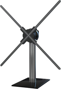 FLA Series Medium Size 52cm to 64cm (20.5–25.2 inch) | 3D Holographic LED Fan | Fan Only / Desktop Stand / Transparent Protective Cover / Black Protective Cover | Shop Display Holographic Fan | 4 Blades