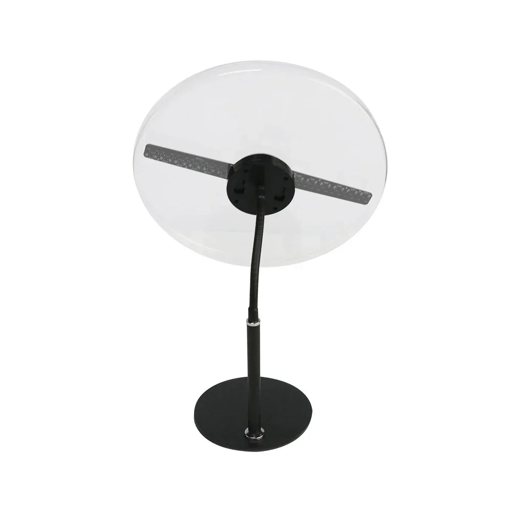 FLA Series Small Size 11cm to 42cm (4.3–16.5 inch) | 3D Holographic LED Fan | Desktop Stand with Transparent Protective Cover | Shop Display Holographic Fan | 2 Blades