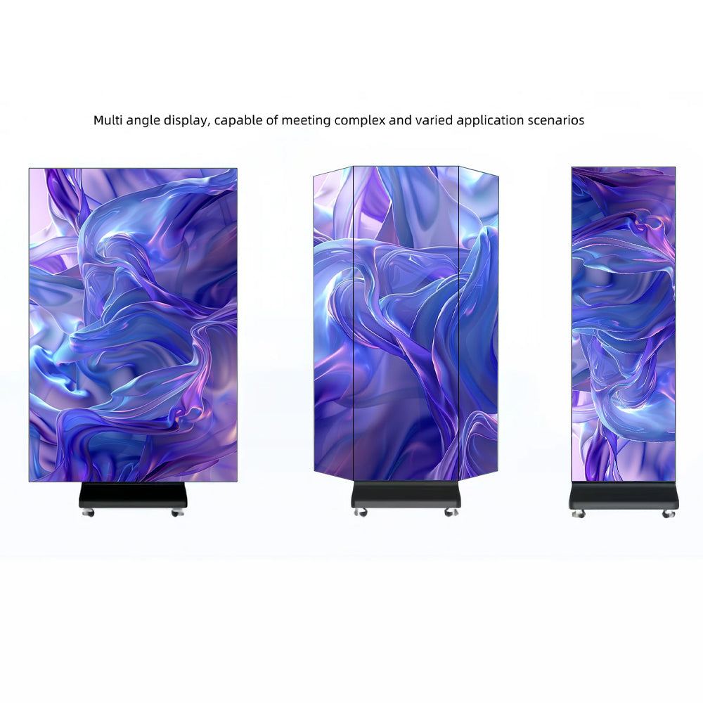 LP-TR Series LED Tri-Fold Visual Poster Display | 1280×1920mm Foldable Panel | P1.53 / P1.86 / P2 / P2.5 | GOB Panel | Portable Indoor Kiosk Use