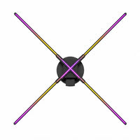 FLC Series Medium Size 47cm to 100cm (18.5–39.4 inch) | 3D Holographic LED Fan | Fan Only / Tripod Floor Stand / Ceiling Mount | Commercial Holographic Signage | 4 Blades