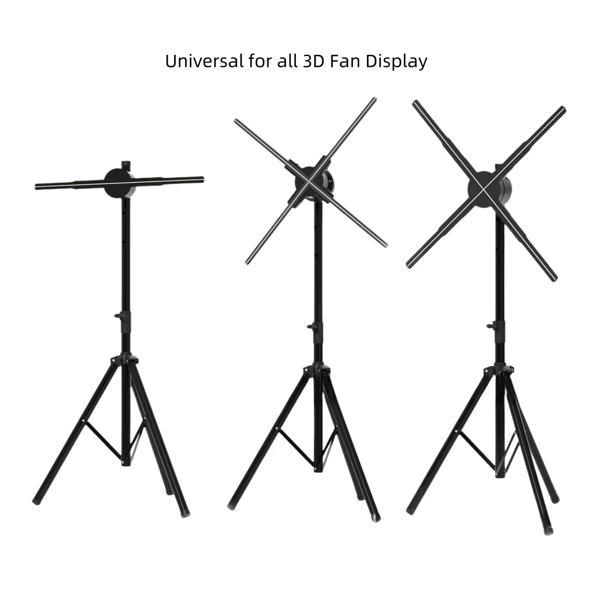 FLA Series Medium Size 70cm to 99cm (27.6–39 inch) | 3D Holographic LED Fan | Fan Only / Tripod Floor Stand / Ceiling Mount | Business Holographic LED Fan | 4 Blades