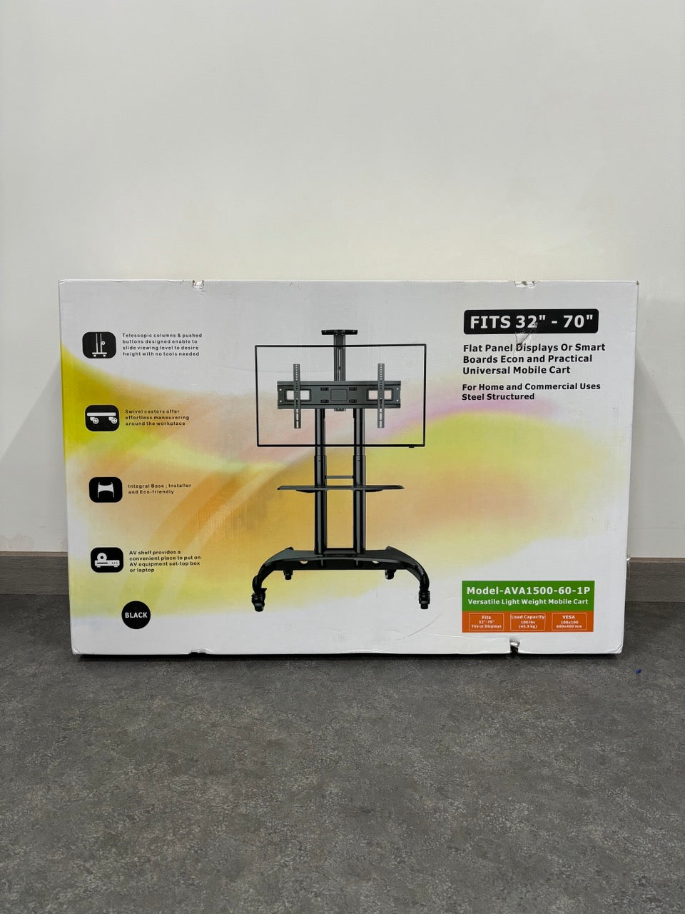 3D-M Series Floor Stand for 3D Hologram Fan | Compatible with M Series 130cm / 150cm / 200cm Diameter Models | Heavy-Duty Steel Frame | Black Finish