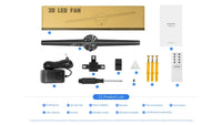 FLC Series Small Size 42cm (16.5 inch) | 3D Holographic LED Fan | 2-Pack Fans with Outdoor Double-Sided Mounting Bracket | Commercial Holographic Signage | 2 Blades