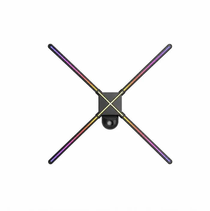 FLC Series Medium Size 47cm to 100cm (18.5–39.4 inch) | 3D Holographic LED Fan | Fan Only / Tripod Floor Stand / Ceiling Mount | Commercial Holographic Signage | 4 Blades