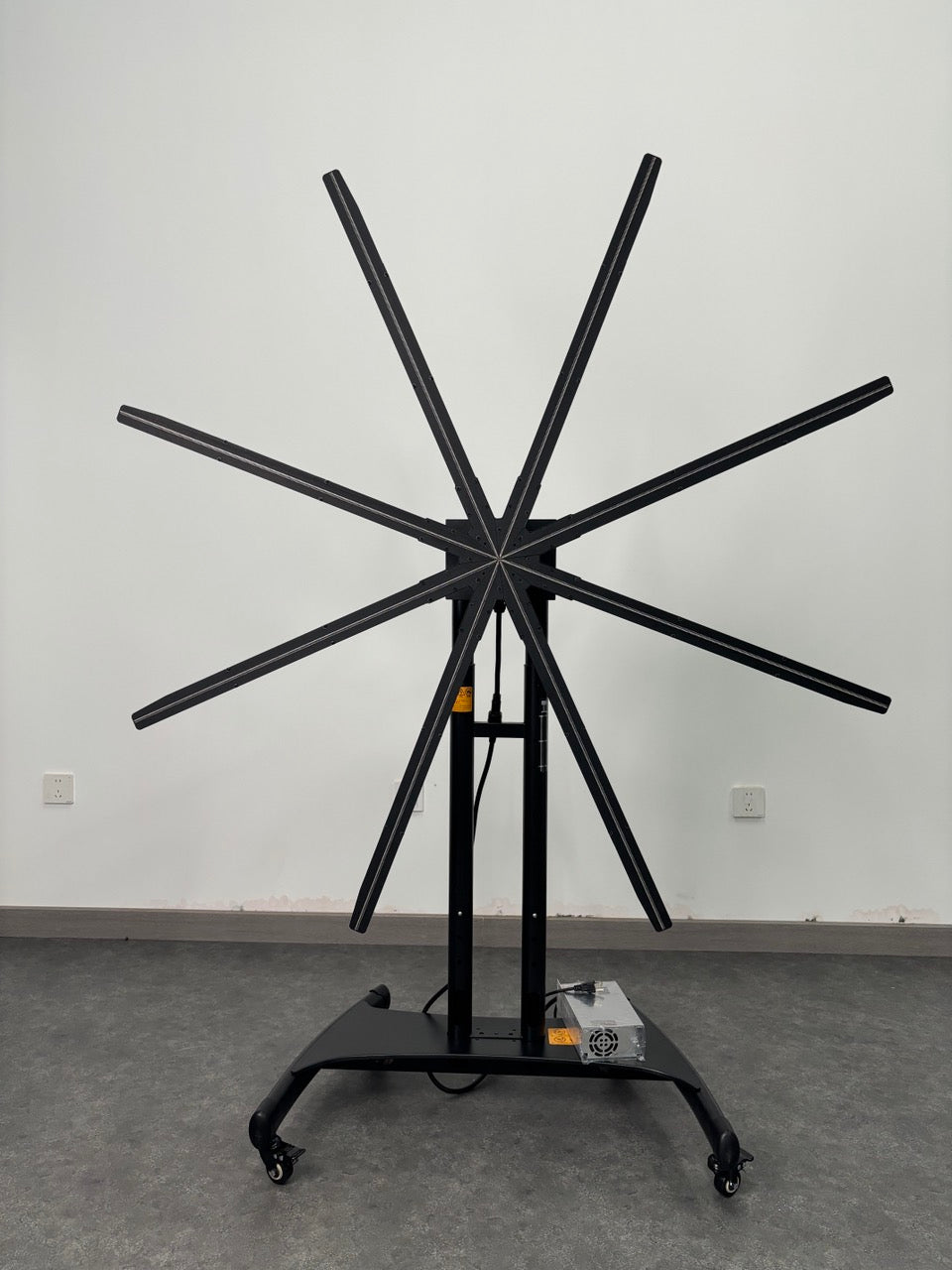 3D-M Series Floor Stand for 3D Hologram Fan | Compatible with M Series 130cm / 150cm / 200cm Diameter Models | Heavy-Duty Steel Frame | Black Finish