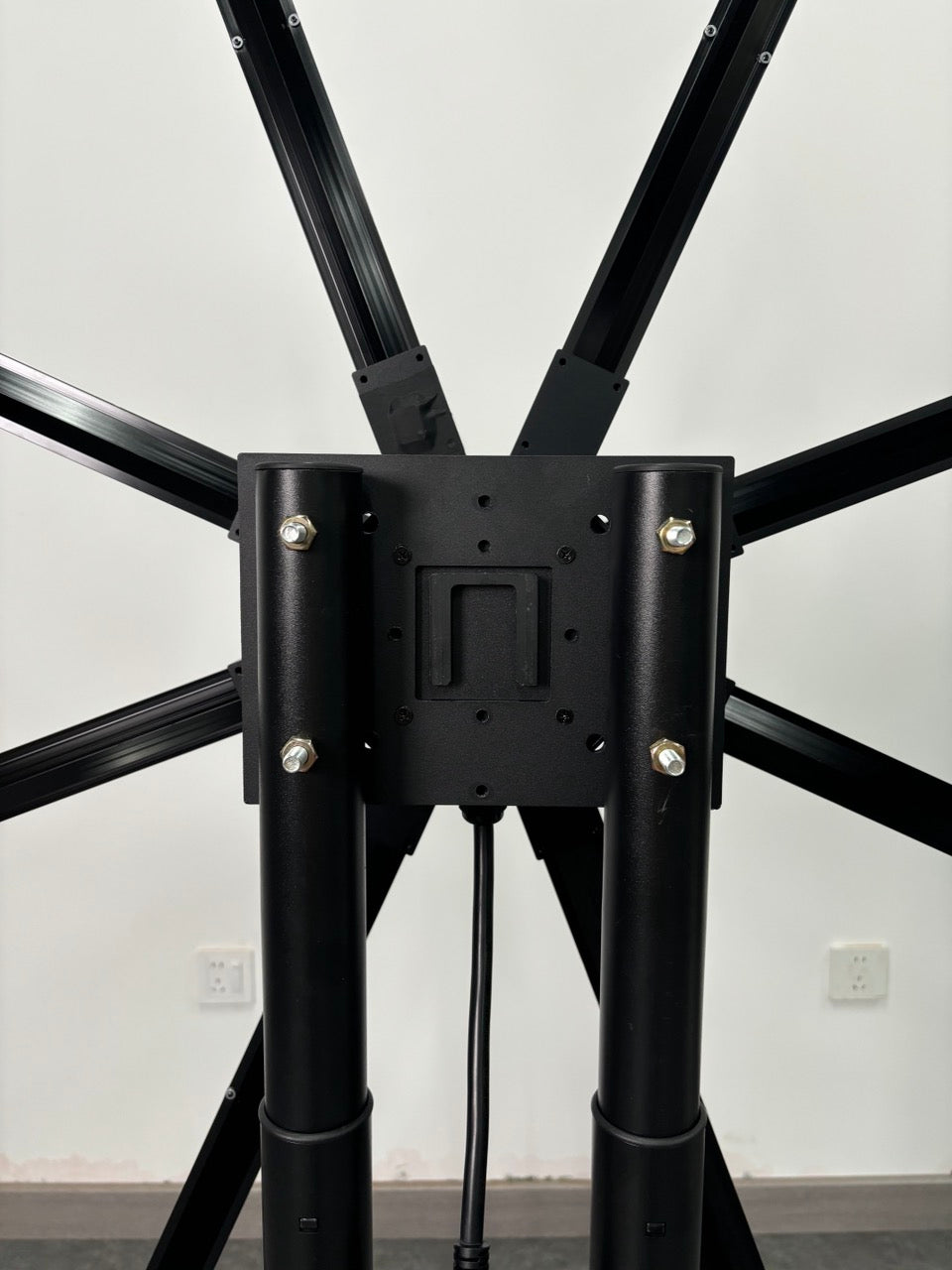 3D-M Series Floor Stand for 3D Hologram Fan | Compatible with M Series 130cm / 150cm / 200cm Diameter Models | Heavy-Duty Steel Frame | Black Finish