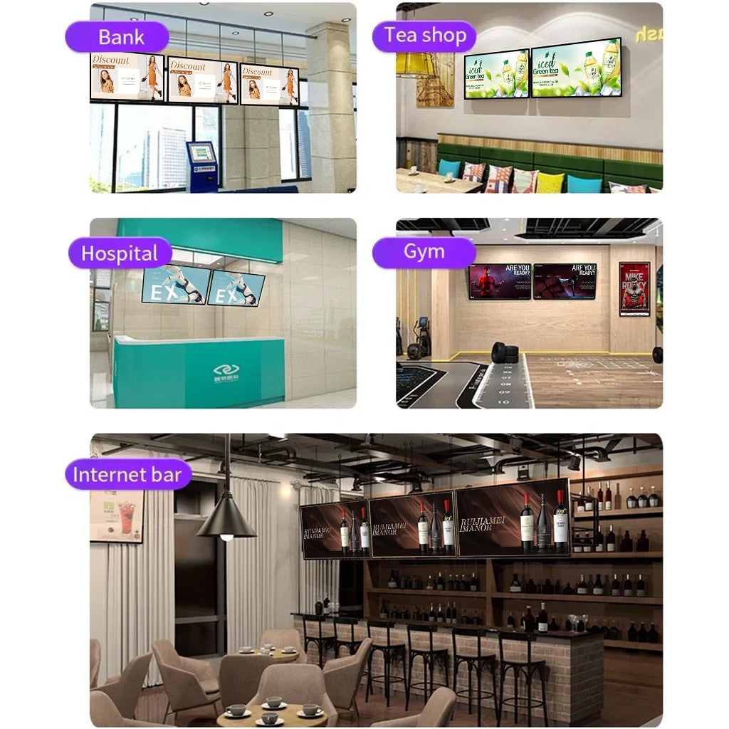 98" Indoor Wall-Mount LCD Digital Poster | Android RK3568 2GB+16GB | Non-Touch / Infrared Touch | CMS Software | VESA Mount