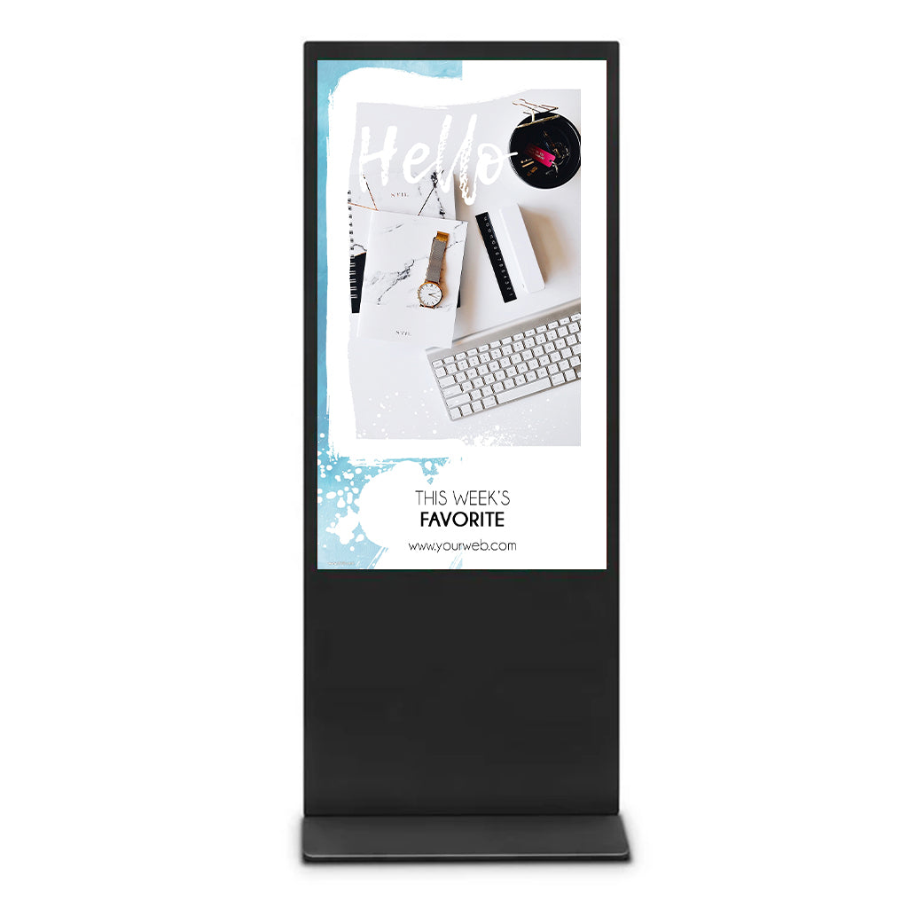 50‘’ Indoor Single-Sided Floor-Standing LCD Digital Poster with Wheel Stand | Android RK3568 2GB+16GB | Non-Touch / Infrared / Capacitive Touch | CMS Preinstalled