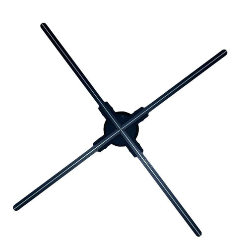 FLA Series Medium Size 52cm to 64cm (20.5–25.2 inch) | 3D Holographic LED Fan | Fan Only / Desktop Stand / Transparent Protective Cover / Black Protective Cover | Shop Display Holographic Fan | 4 Blades