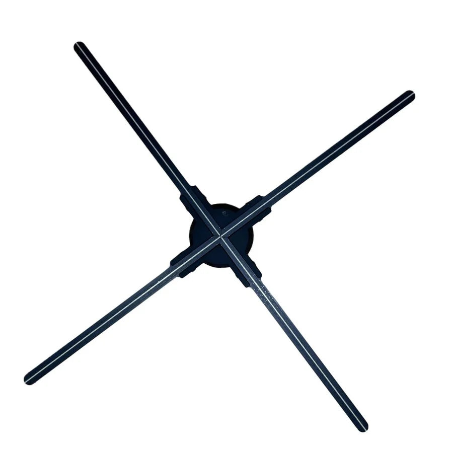 FLA Series Medium Size 52cm to 64cm (20.5–25.2 inch) | 3D Holographic LED Fan | Fan Only / Desktop Stand / Transparent Protective Cover / Black Protective Cover | Shop Display Holographic Fan | 4 Blades
