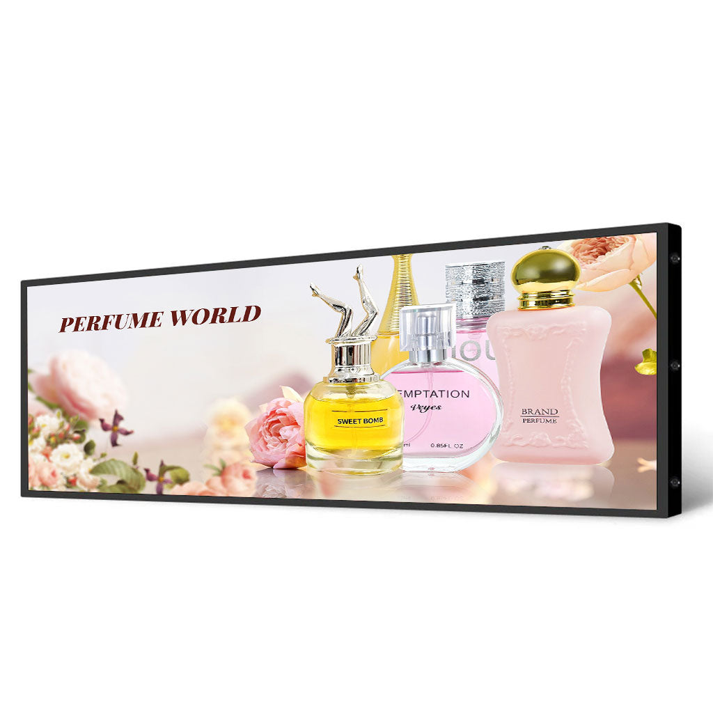 65.7 Inch Commercial Stretched LCD Bar Display – 1650×255.2mm Viewable Ultra-Wide Android Shelf Screen | Cloud / USB / Mobile Playback