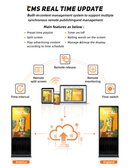 50‘’ Dual-Sided Indoor Floor-Standing LCD Digital Poster with Wheel Stand | Android RK3568 2GB+16GB | Non-Touch | CMS Preinstalled