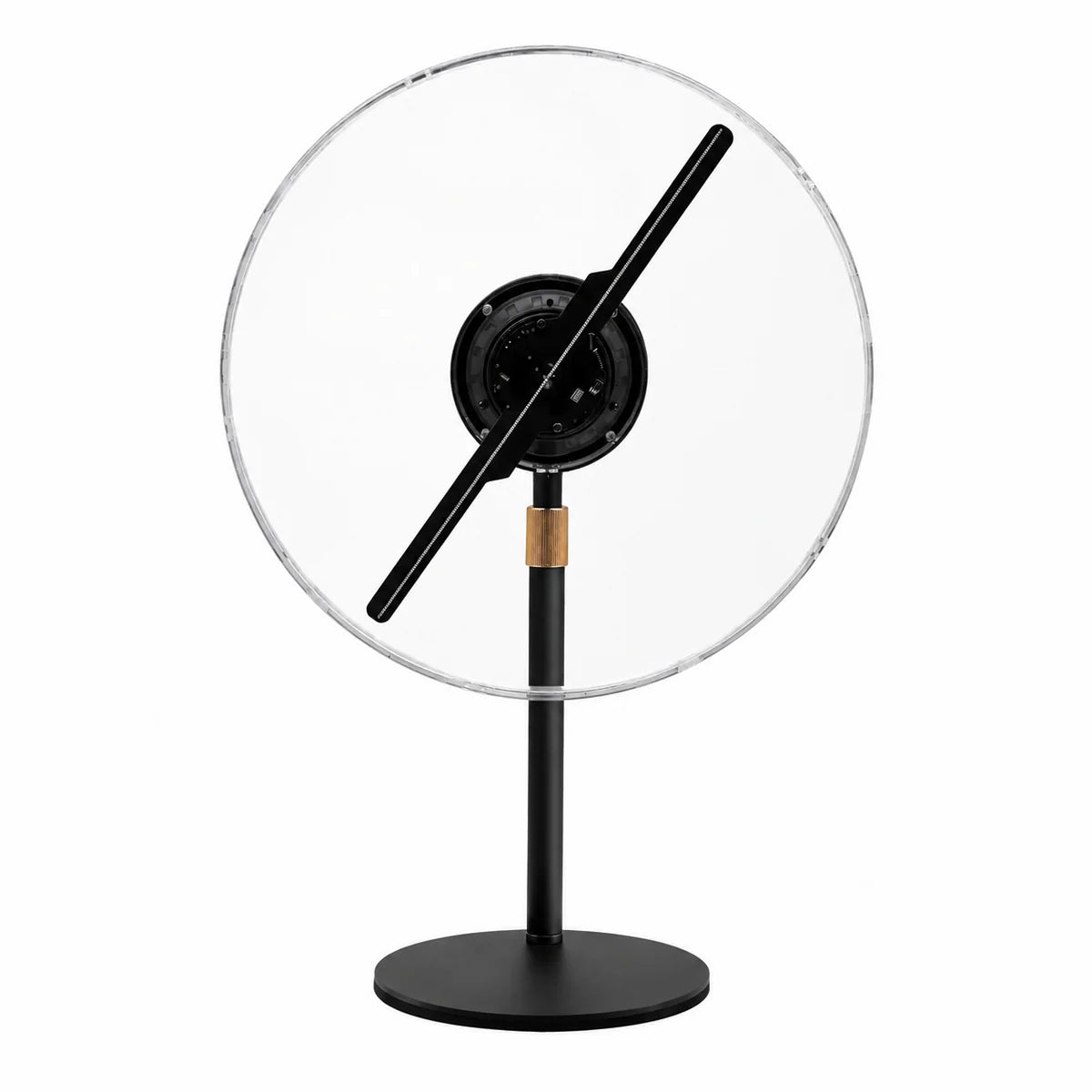 FLA Series Small Size 11cm to 42cm (4.3–16.5 inch) | 3D Holographic LED Fan | Desktop Stand with Transparent Protective Cover | Shop Display Holographic Fan | 2 Blades