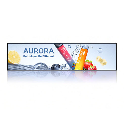 24.5 Inch (597.9×168.2mm Viewable) Commercial Ultra-Wide LCD Shelf Display | Android Stretched Bar Screen | Cloud, App & USB Playback