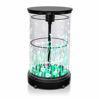 CYLC Series Medium Size 50cm (19.7 inch) | 3D Holographic LED Fan | Transparent Cylindrical Protective Cover with Mobile Base | Professional LED Holographic Fan | 4 Blades
