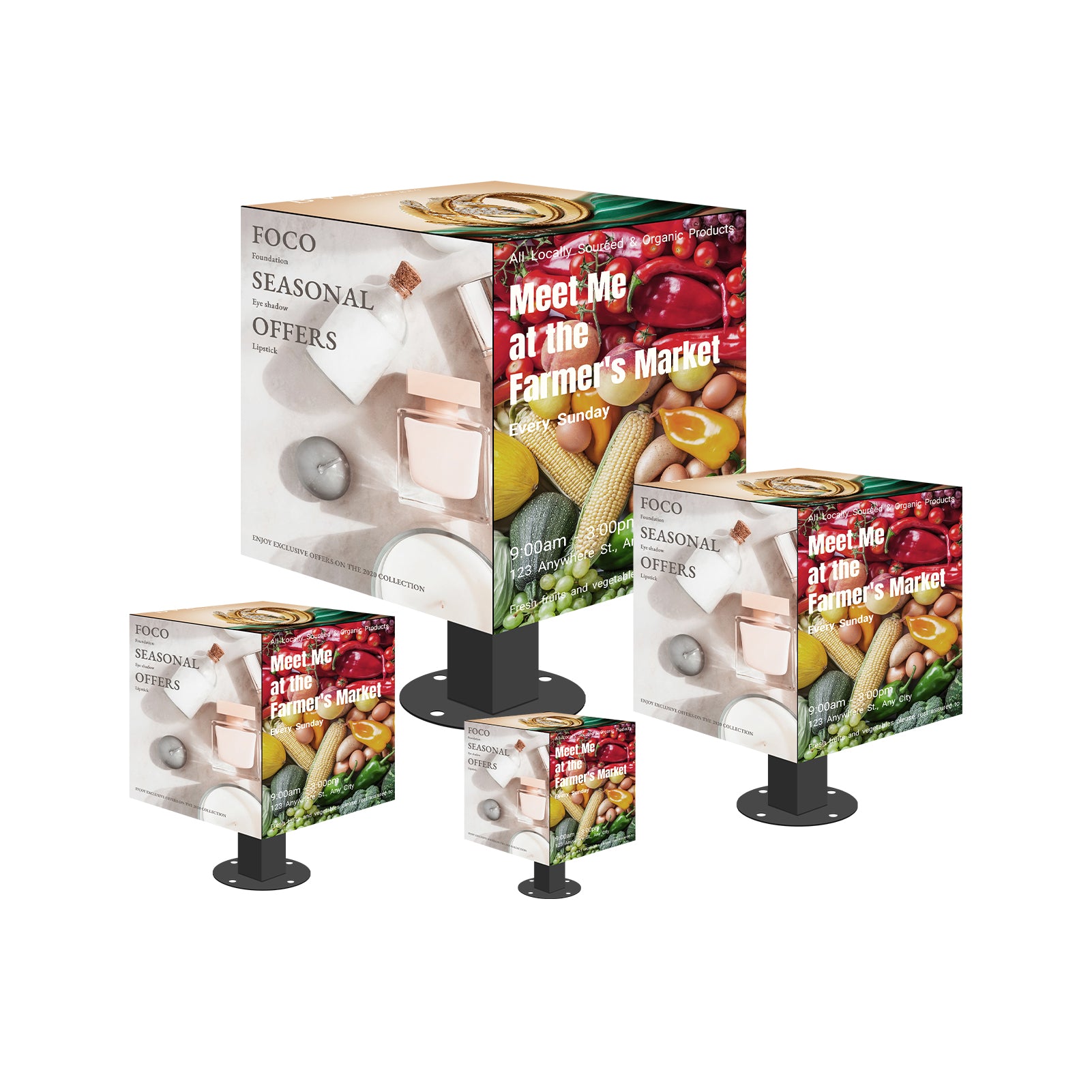 MC Series Multi-Option Magic Cubic LED Display –640mm | P2.5| 6 Face | Indoor | Display Cube for Retail & Events