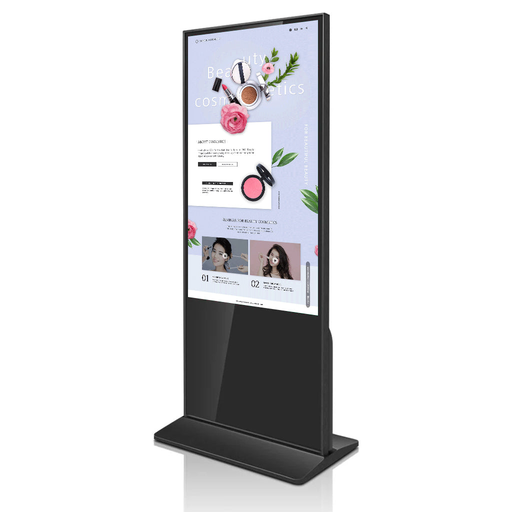55‘’ Single-Sided Indoor Movable LCD Digital Poster | | Android RK3568 2GB+16GB | Non-Touch / Infrared / Capacitive Touch | CMS Preinstalled