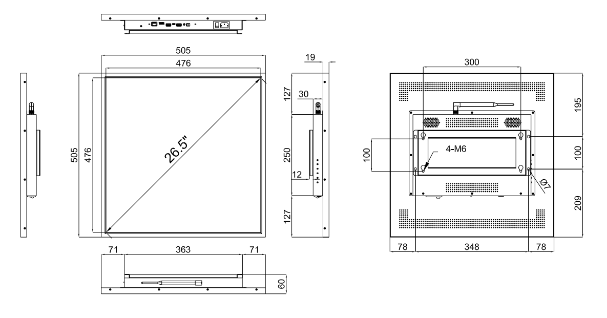 SQ Series 26.5 Inch Square LCD Digital Screen Display – 476×476mm Viewable | Cloud / App / USB Disk Playback