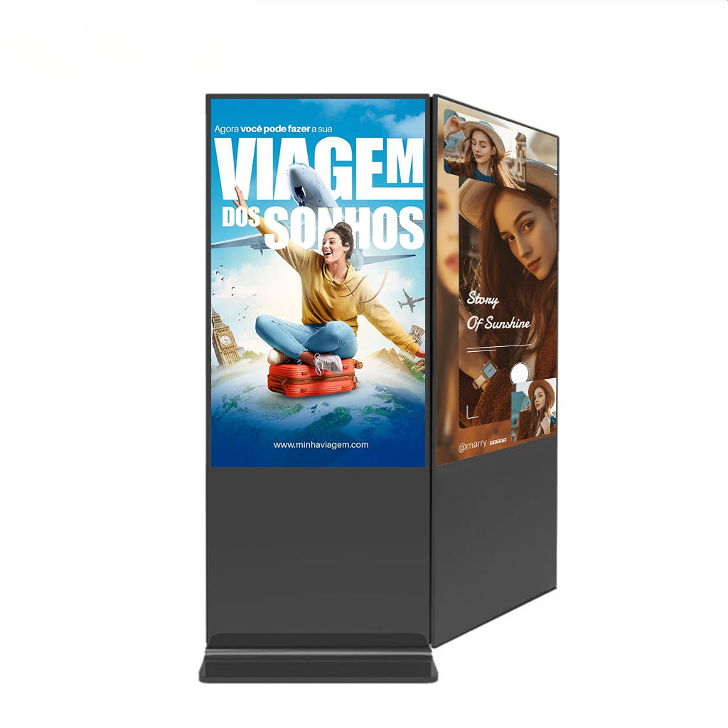 50‘’ Dual-Sided Indoor Floor-Standing LCD Digital Poster with Wheel Stand | Android RK3568 2GB+16GB | Non-Touch | CMS Preinstalled