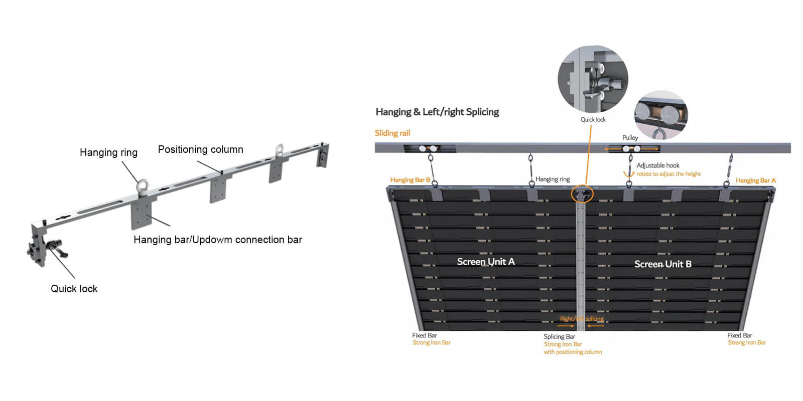 LP-RS 88 Inch Rolling TV P1.25 2x1 Meters 2SQM Portable LED Display Screen Kit