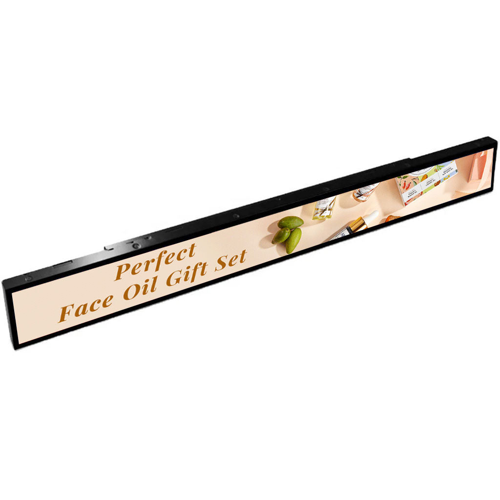23.1 Inch (579.5×37mm Viewable) Android Stretched LCD Bar Shelf Display | Ultra-Wide Digital Signage Screen | Cloud / Mobile / USB Content Upload