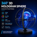 SPHC Series Medium Size 50cm (19.7 inch) | 3D Holographic LED Fan | Fan Only with Base | Business Holographic LED Fan | 4 Blades