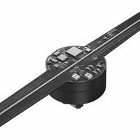 FLC Series Small Size 42cm (16.5 inch) | 3D Holographic LED Fan | 2-Pack Fans with Outdoor Double-Sided Mounting Bracket | Commercial Holographic Signage | 2 Blades