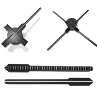 FLA Series Medium Size 52cm to 64cm (20.5–25.2 inch) | 3D Holographic LED Fan | Fan Only / Desktop Stand / Transparent Protective Cover / Black Protective Cover | Shop Display Holographic Fan | 4 Blades