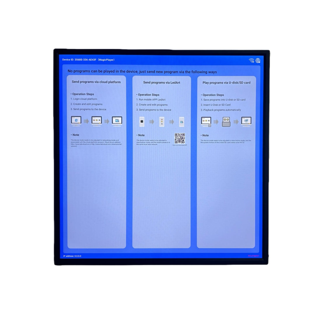 SQ Series 39.4 Inch Square LCD Digital Monitor Screen – 707×707mm Viewable | Cloud / App / USB Disk Playback