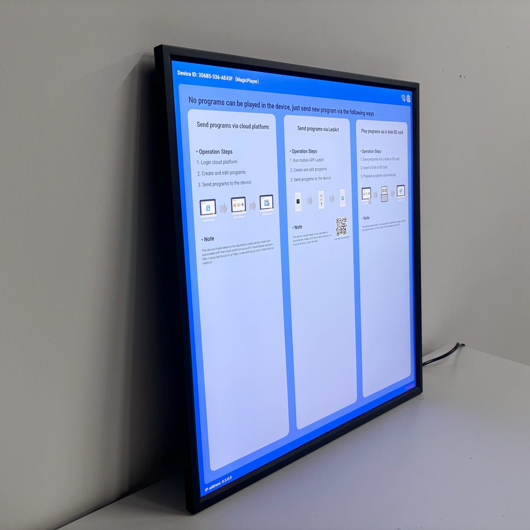 SQ Series 29.6 Inch 1:1 Square LCD Digital Display Screen – 531×531mm Viewable | Optional Capacitive Touch | Cloud / App / USB Disk Playback