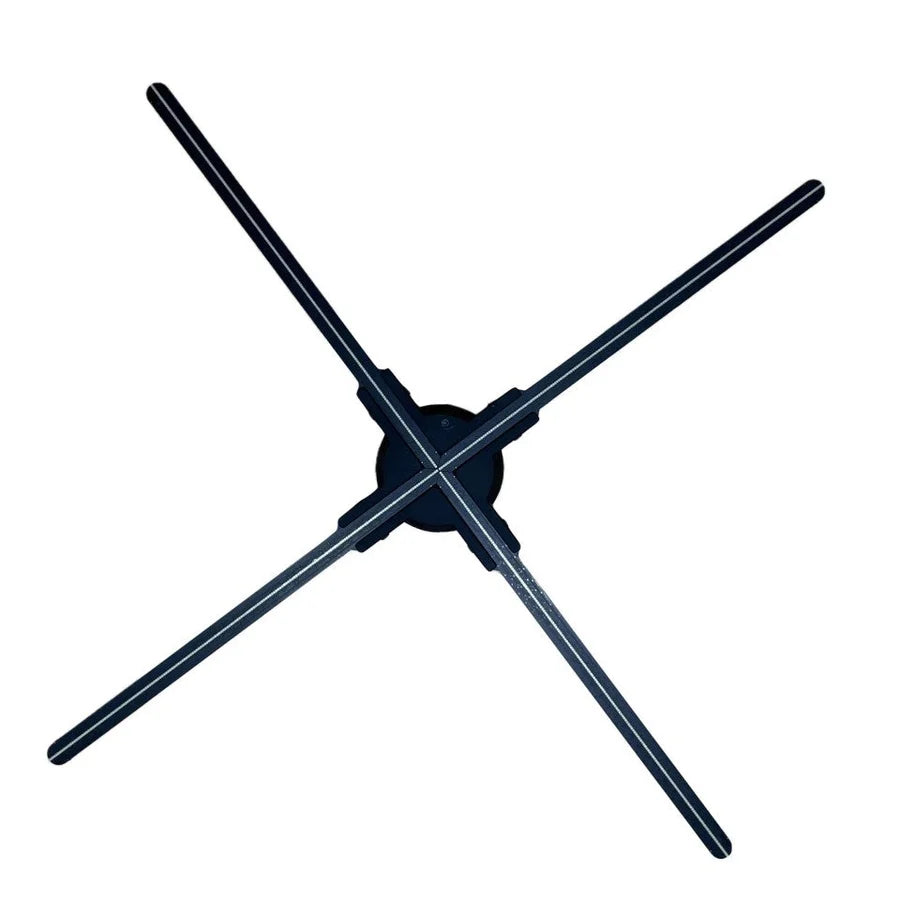 FLA Series Medium Size 70cm to 99cm (27.6–39 inch) | 3D Holographic LED Fan | Fan Only / Tripod Floor Stand / Ceiling Mount | Business Holographic LED Fan | 4 Blades