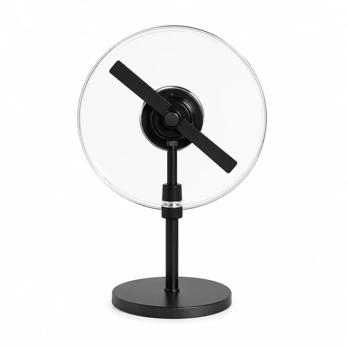 FLA Series Small Size 11cm to 42cm (4.3–16.5 inch) | 3D Holographic LED Fan | Desktop Stand with Transparent Protective Cover | Shop Display Holographic Fan | 2 Blades