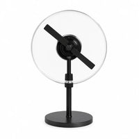 FLA Series Small Size 11cm to 42cm (4.3–16.5 inch) | 3D Holographic LED Fan | Desktop Stand with Transparent Protective Cover | Shop Display Holographic Fan | 2 Blades