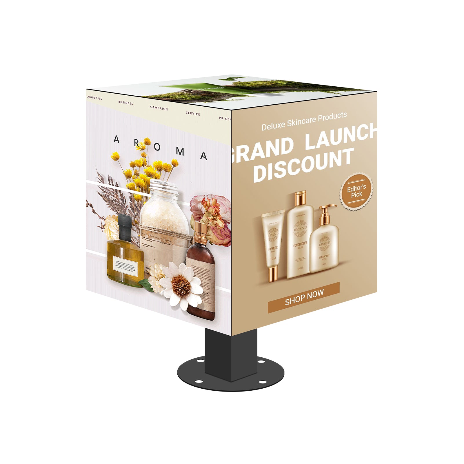 MC Series P1.8 Indoor 5-Face Magic Cubic LED Display (320×320mm per face, GOB) – Ideal for Museums & Luxury Retail Displays